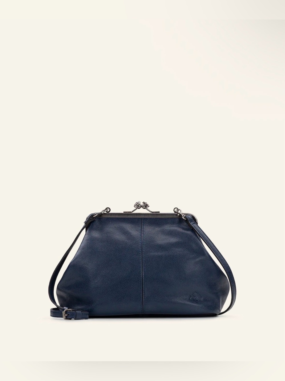 Patricia Nash Sofia Frame C/B. Rugged Natural Grain Leather. Denim Blue. - Picture 4 of 17